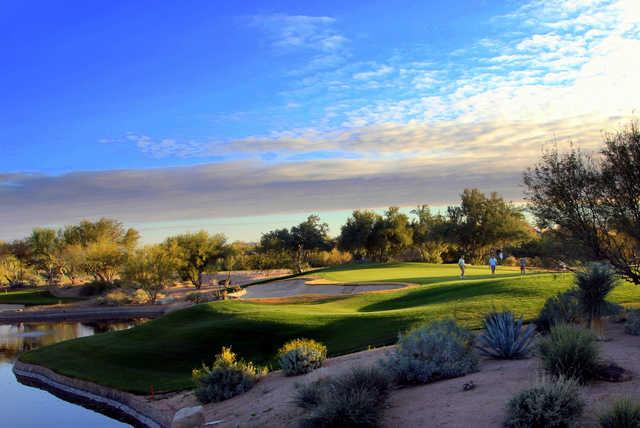 View of the 9th green from the Peaks course at Tonto Verde Golf Club