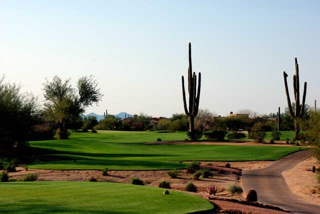 View of the 13th green from the Peaks course at Tonto Verde Golf Club