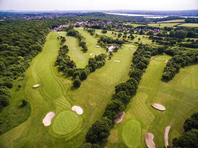 Aerial view of the 13th and 15th hole  from West Essex Golf Club