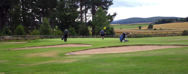 View of the 1st green at Tarland Golf Club