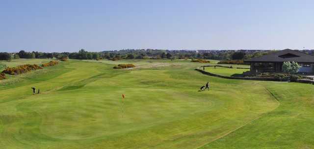 View of the 18th hole at Nairn Dunbar Golf Club
