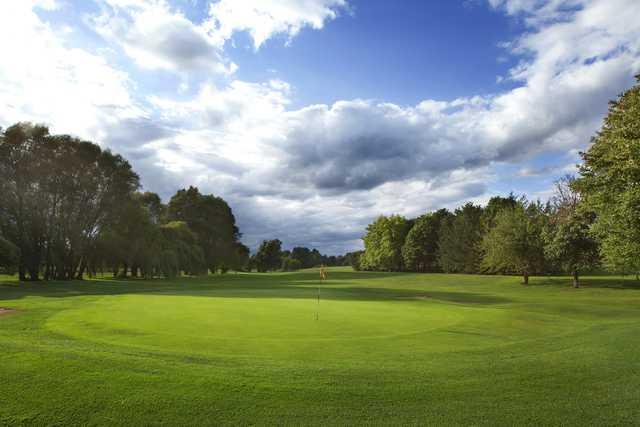 Looking back from a green at Thorpe Wood Golf Course