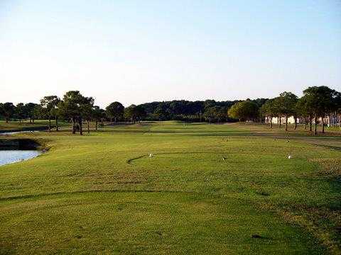 A view from the 18th tee at Sabal Trace Golf & Country Club