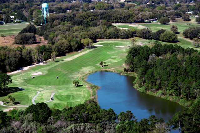 Aerial view of hole #4 at Country Club of Silver Springs Shores