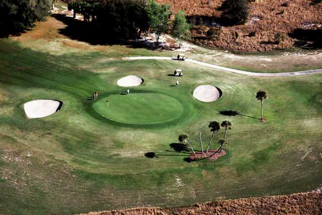 Aerial view of green #1 at Country Club of Silver Springs Shores