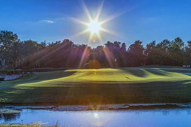 A sunny day view of a hole at Royal St. Cloud Golf Links