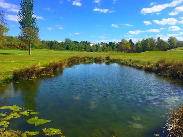 A view over a pond at Roe Park Golf Club
