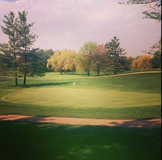 View of the 18th hole from the Old Course at Knollwood Golf Club