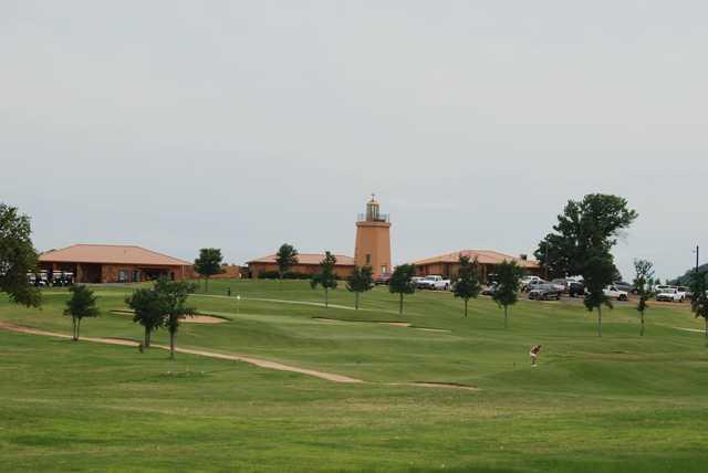 A view of a well guarded hole at Lighthouse Country Club