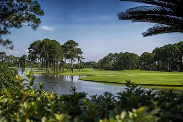A view over the water from Indian Bayou Golf & Country Club.