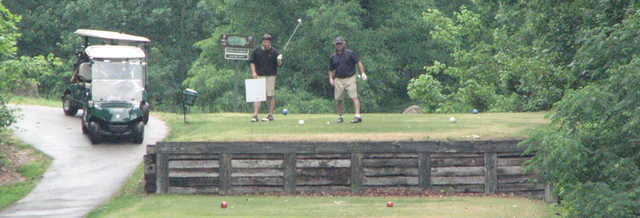 A view of the red, white and blue tees at Twin Valley Country Club.