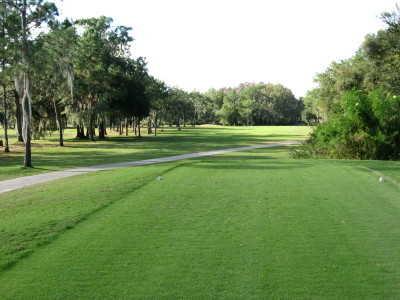 A view of the 18th tee at Pebble Creek Country Club