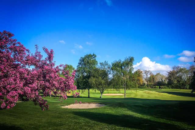 A splendid spring day view of a hole at Henley Golf Club