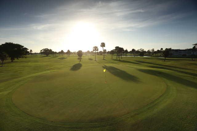 Looking back from a green at Oriole Golf Club