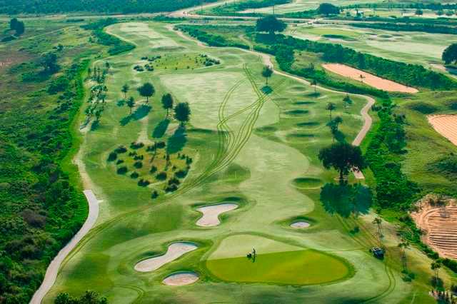 Aerial view of hole #18 at Orange County National - Crooked Cat Course