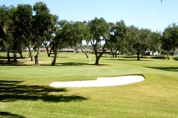 A view of a green with a bunker on one side at Silverado Golf & Country Club