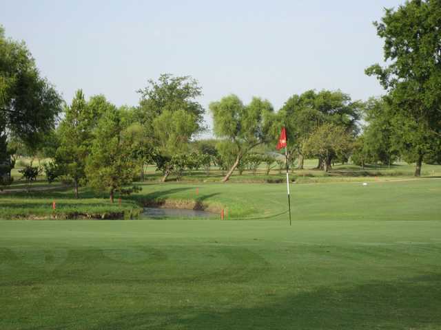 A view of the 14th green at Willow Springs Golf Course