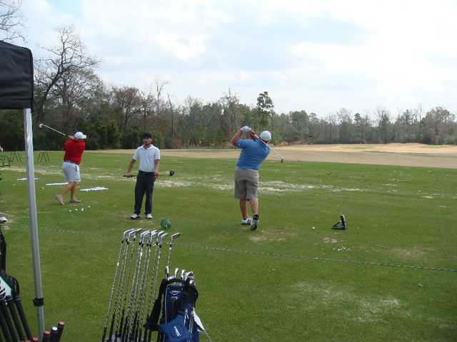 A view of the driving range at Woodforest Golf Club