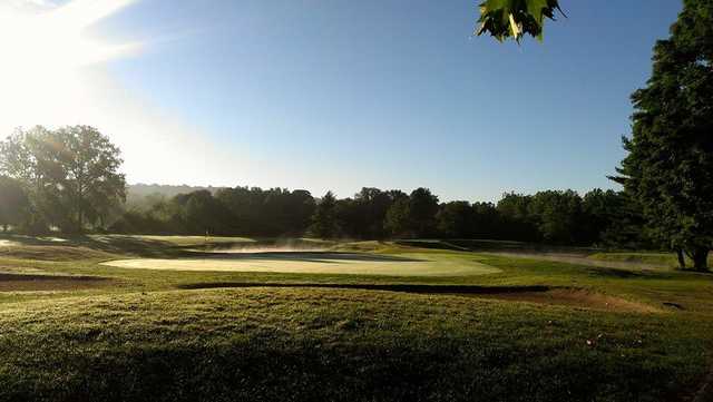 A view of a green at Pomperaug Golf Club.
