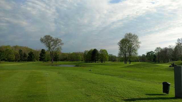 A view from a tee at Pomperaug Golf Club.