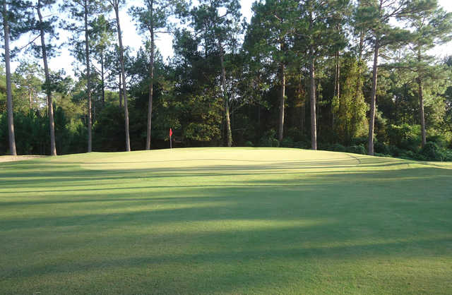 A view of a green at Evans Heights Golf Club.