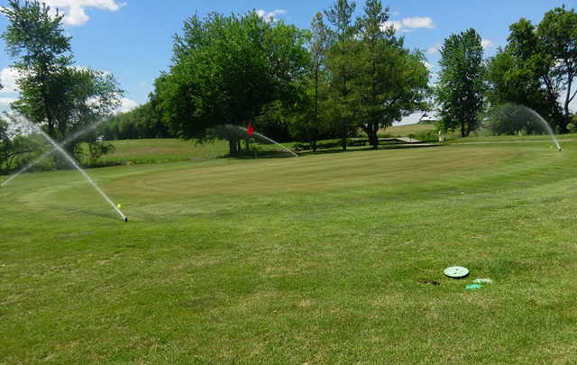A view of a green at Bluegrass Creek Golf Course.