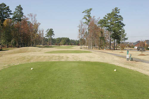 A view from the 9th tee (yellow) at Creekside Course from Traces Golf Club