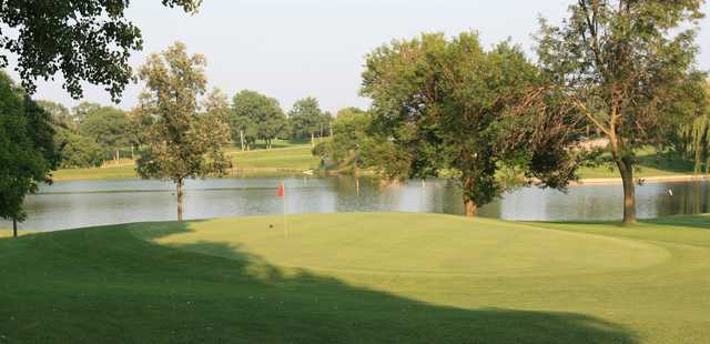 A view of a hole with water coming into play at Spring Creek Golf Course.