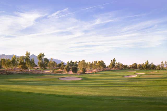 View from the 6-holes practice course at Ak-Chin Southern Dunes Golf Club