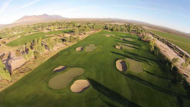 Aerial view of the MiniDunes practice course from Ak-Chin Southern Dunes Golf Club