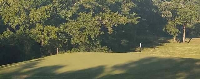 A view of a green at River Valley Community Golf Course.