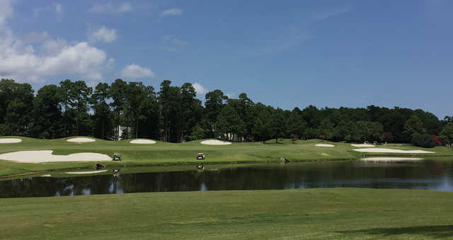 View of the 8th fairway and green from Kiln Creek Golf Club & Resort.