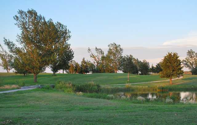 A view over a pond at Grant Golf Club.