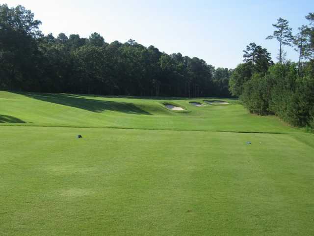 A view of the 17th green from tee at UNC Finley Golf Course