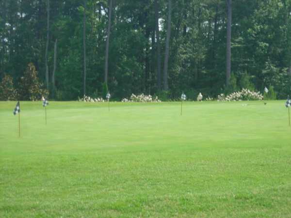 A view of the practice putting green at Falls Village Golf Course