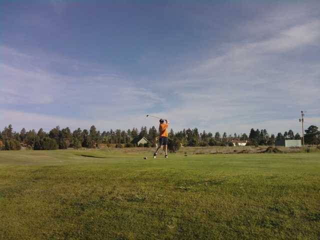 A view of a tee at Pine Meadow Country Club.