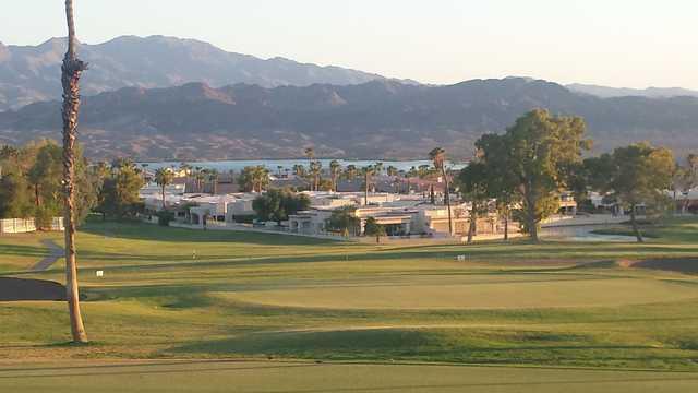 A view of hole #18 at West Course from Lake Havasu Golf Club.