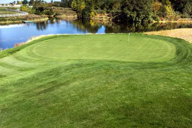 A view of the 6th green at Spirit Hollow Golf Course.