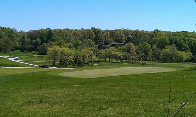 A view of the 5th green at Triple Creek Golf Course.