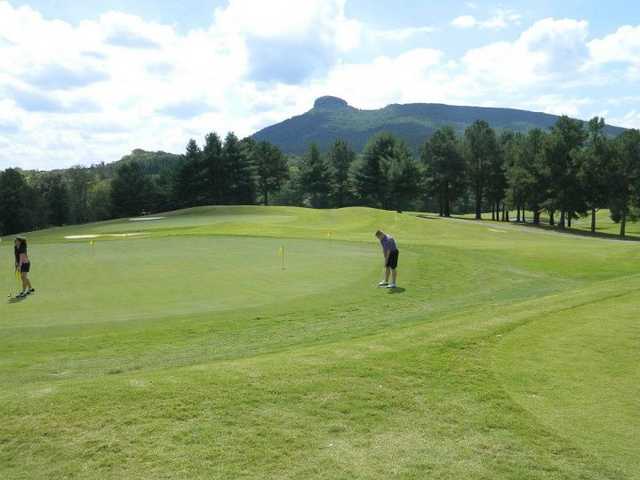A view of the putting green at Pilot Knob Park Golf Course