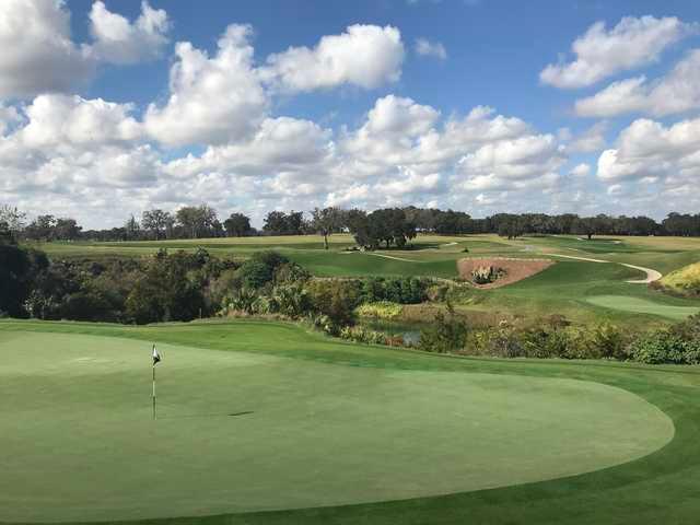 Adena's 8th green seen from the 5th green (Mike Lowe)