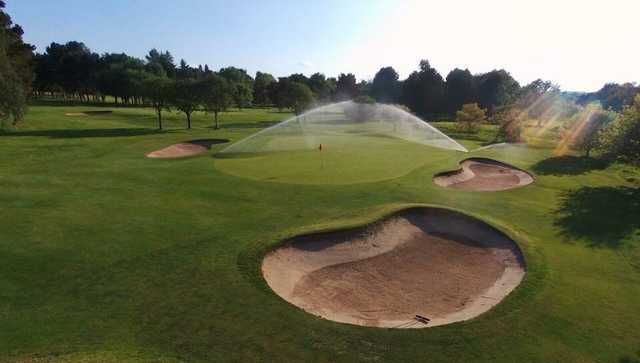 A view of a well protected hole at South Staffordshire Golf Club.