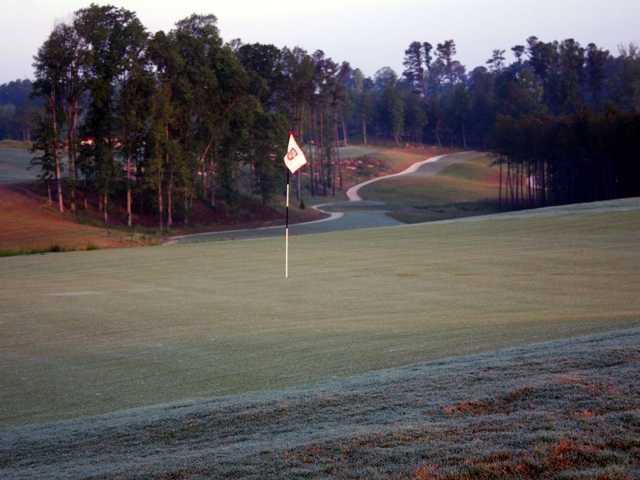 A view from green #17 of the 16th faiway from Lonnie Poole Golf Course