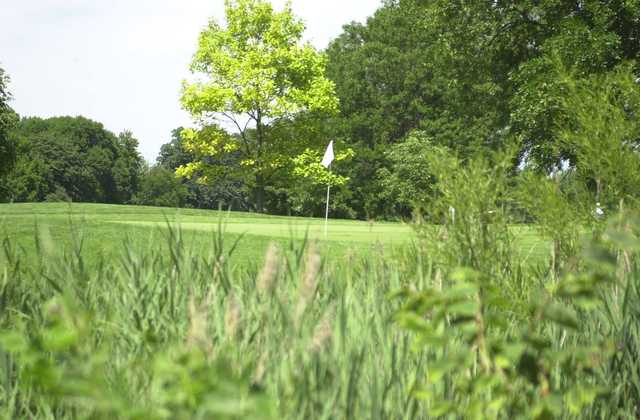 A view of a green at Joe Louis Golf Club