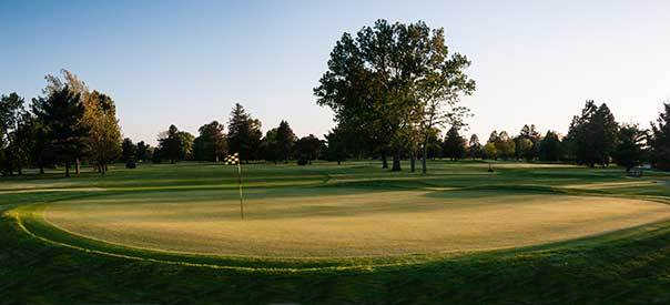 A view of a green at Burke Golf Course.