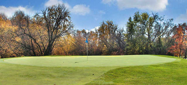 A view of a green from Crane's Landing at the Lincolnshire Marriott Resort