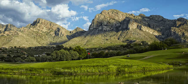 A view of a green at Pusch X9 Course from El Conquistador Golf & Tennis.