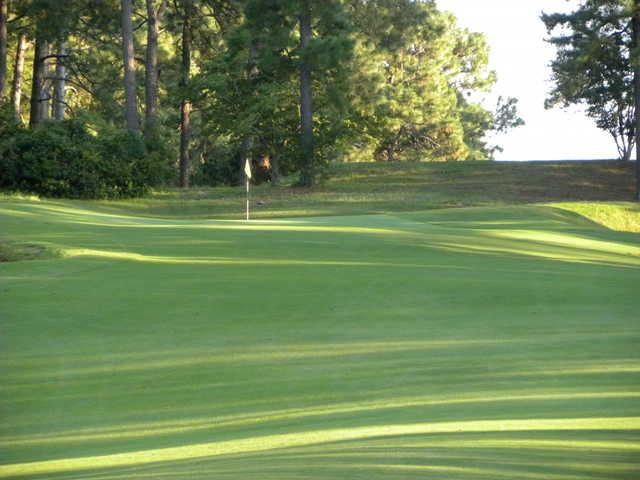 A view of the 4th green from fairway at Southern Pines Golf Club