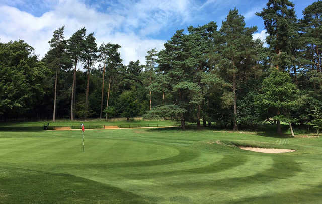A sunny day view of a hole at Thetford Golf Club.