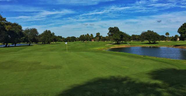 Looking back from the 18th green from Oaks at Palm-Aire Country Club